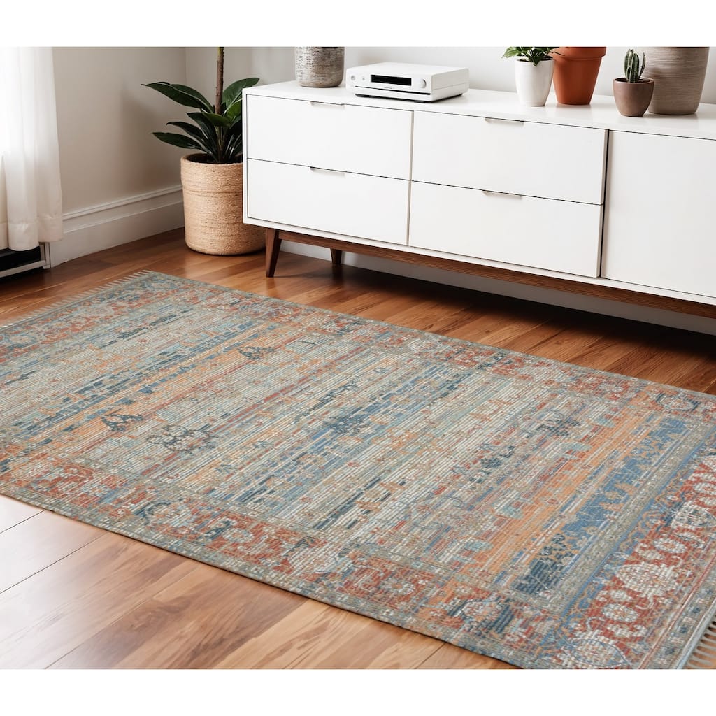 HomeRoots Oriental Transitional Rectangle Area Rug - 66.00 in. x 42.00 in. x 0.20 in.