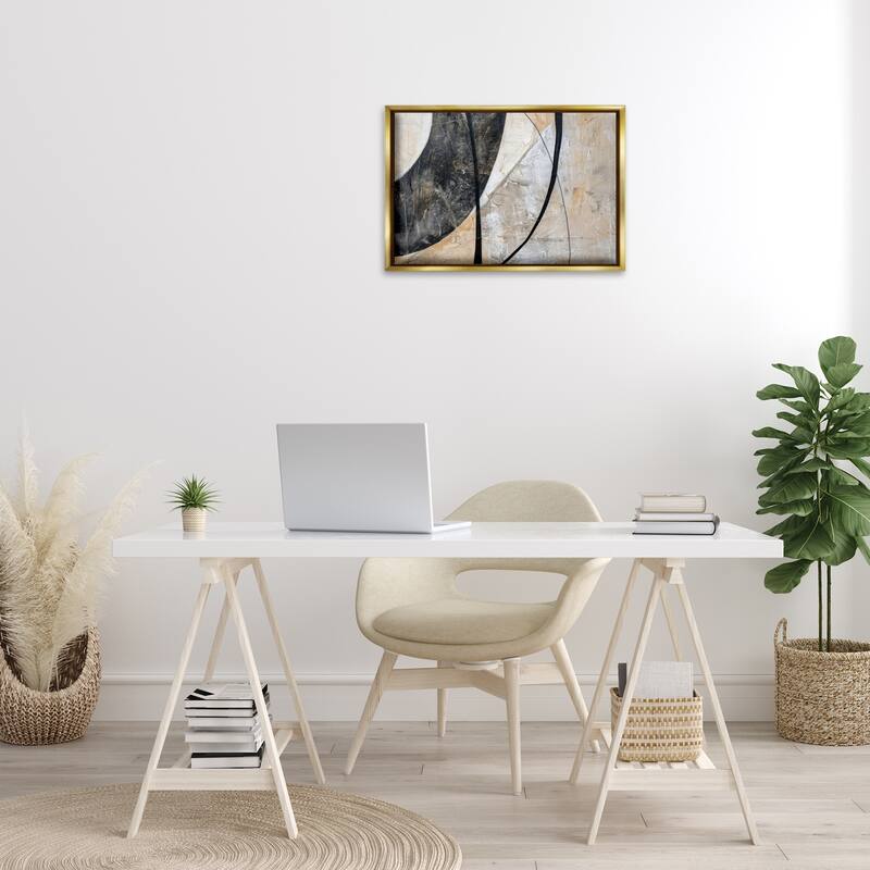 Stupell Arched Urban Abstract Framed Floater Canvas Wall Art Design By LSR Creative Studio