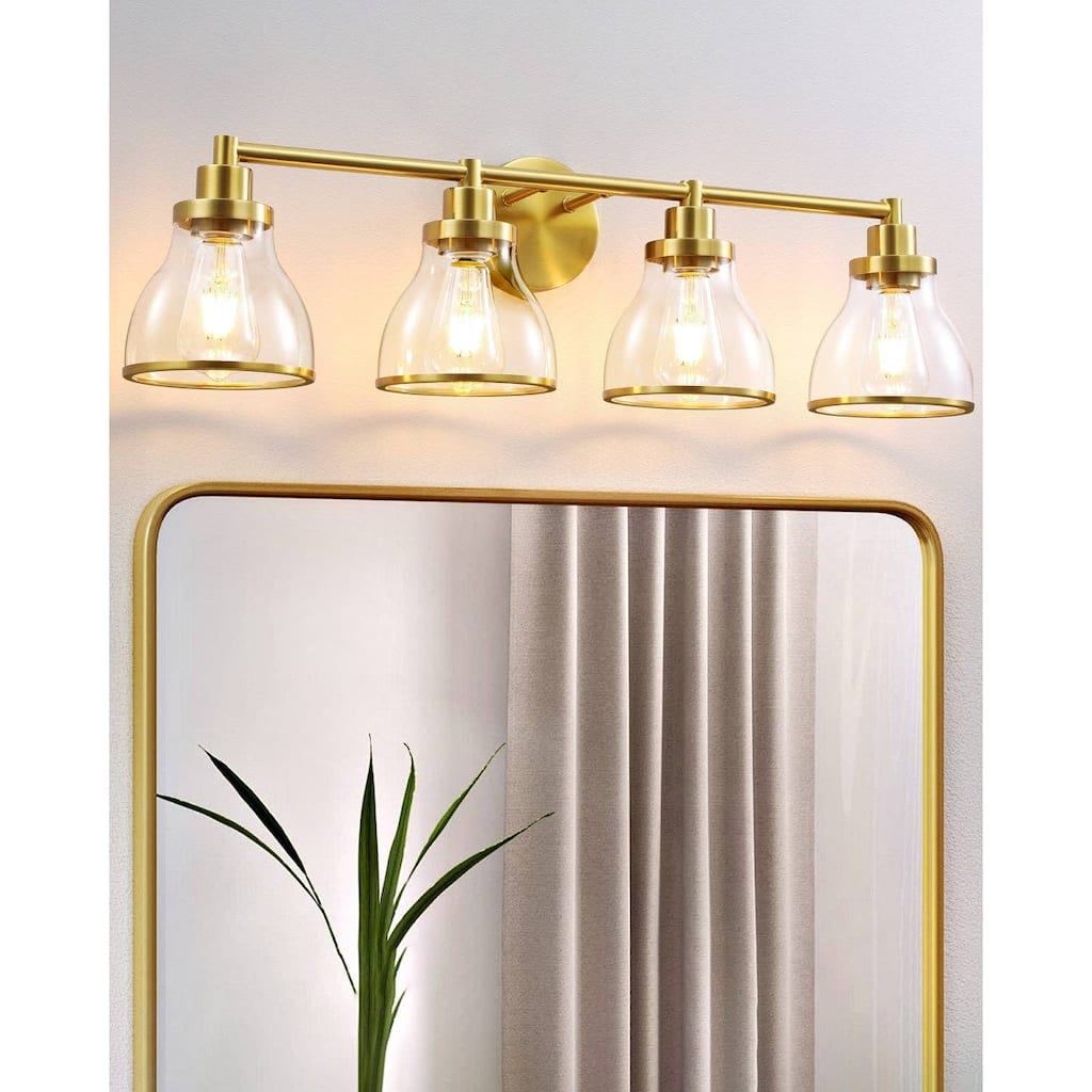 Hermosa Gold 4-Light Bathroom Vanity Light