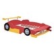 preview thumbnail 1 of 11, Red Full Size Wood Race Car-Shaped Platform Bed with Wheels Red - Full