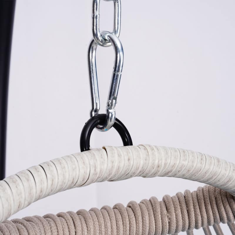 Hanging Egg Chair with Stand - Patio Swing Seat, Space-Saving Design
