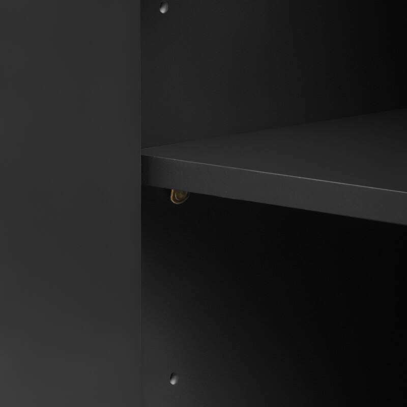 59.8" Sideboard Buffet Cabinet with arched ceiling and 4-door Pine veneer Storage Cabinet with Adjustable Shelves