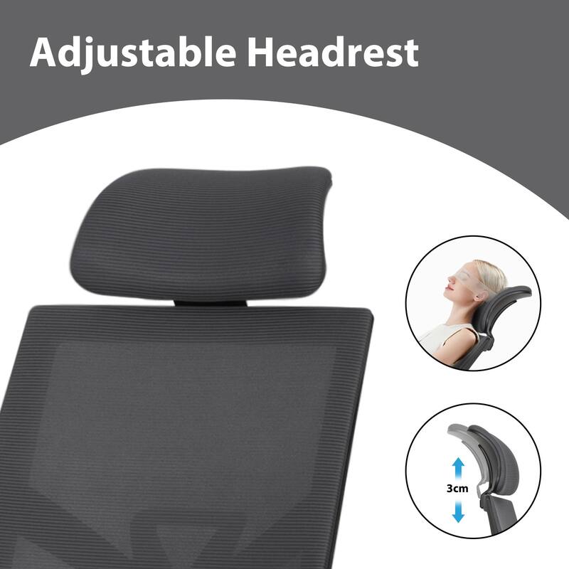 Ergonomic Mesh Office Chair with Adjustable Lumbar Support & Footrest