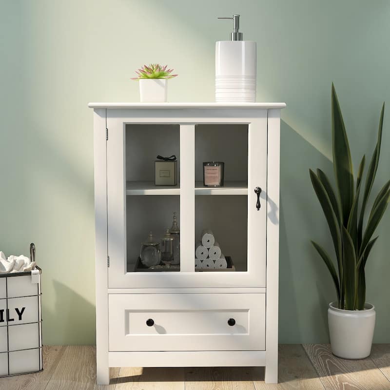Versatile Storage Cabinet Glass Doors Buffet/Sideboard