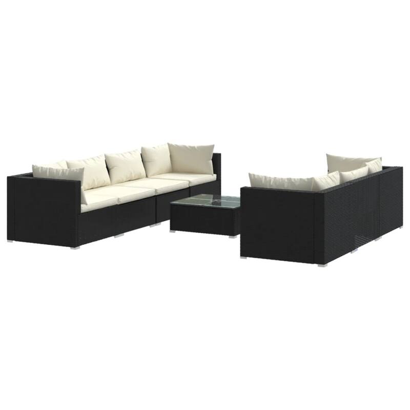 vidaXL Patio Lounge Set Outdoor Sectional Sofa Set Table Garden Poly Rattan