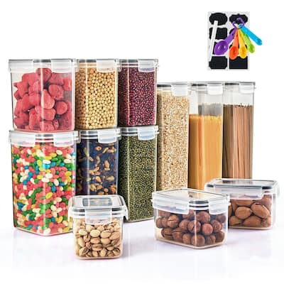 Sorbus Airtight Food Storage Containers with Labels, Marker & Measuring Spoons Kitchen, Pantry Food Organizers - 12 Pack