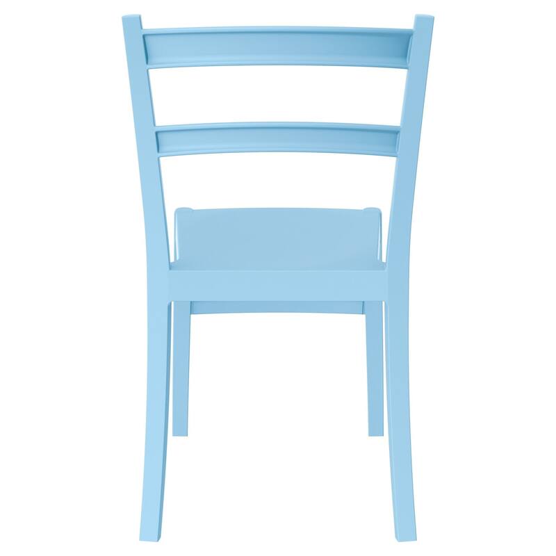 33.5" Blue Solid Patio Dining Armless Chair