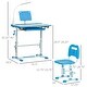 preview thumbnail 7 of 12, Kids Desk and Chair Set with Adjustable Tabletop, LED Light, Cup Holder, Drawer, and Pen Box, Ideal for Homework, Ages 6-12