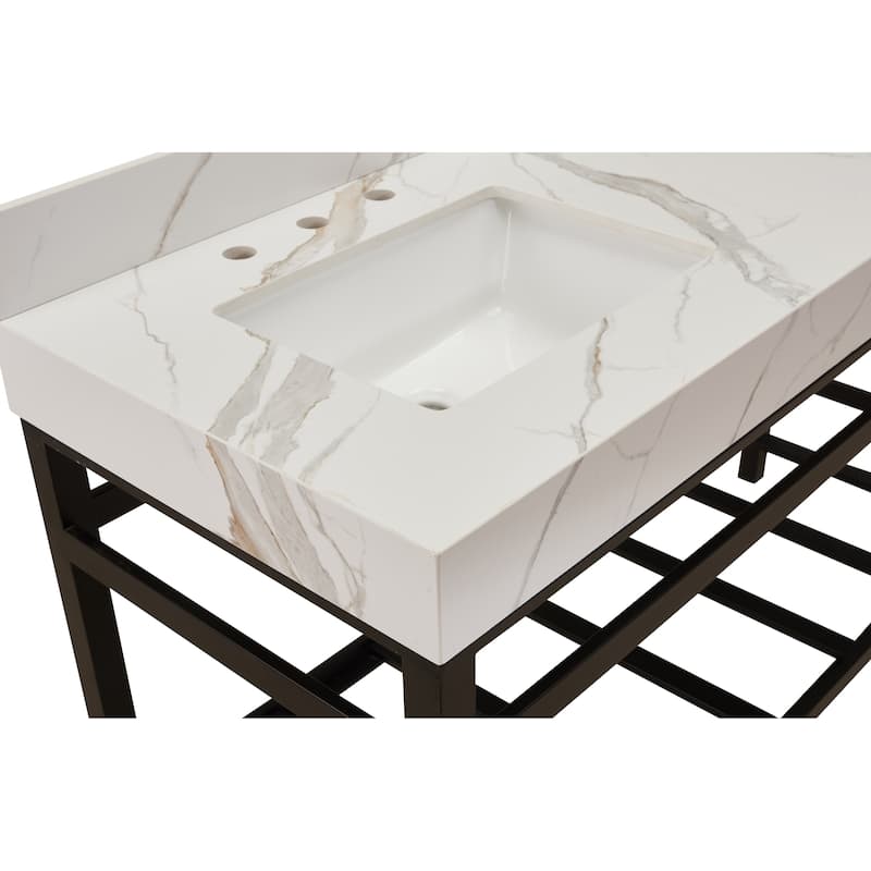 Altair Marseille Bathroom Vanity Countertop in Calacatta White with Sink without Vanity