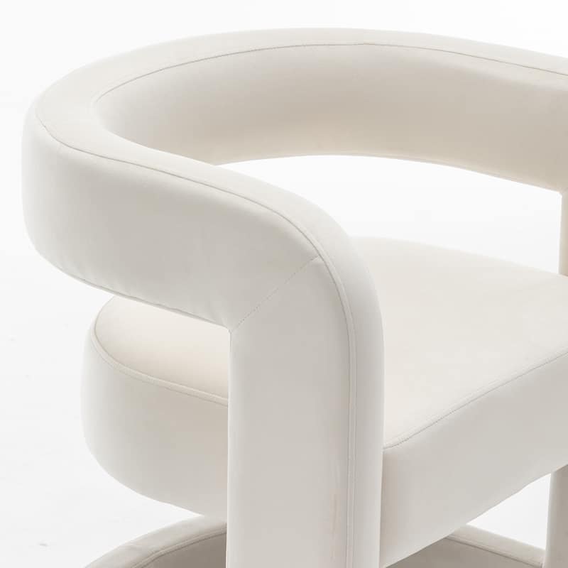 SEYNAR Modern Velvet E-Shaped Open Back Dining chair Set of 2