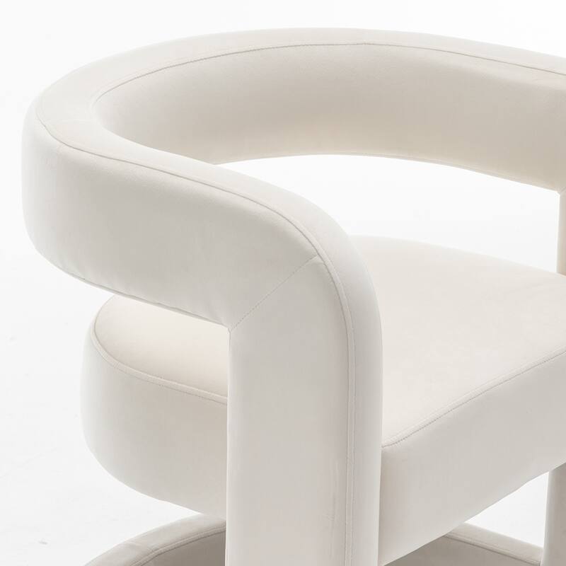 SEYNAR Modern Velvet E-Shaped Open Back Dining chair Set of 4