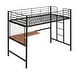 preview thumbnail 17 of 24, Modern Style Loft Bed with Built-in Ladder, Desk and Grid, Space-saving, Twin Size