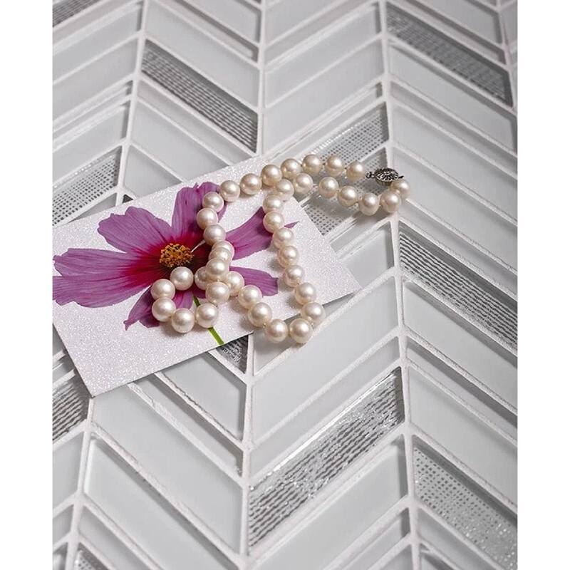 Apollo tile 10" x 10" Glacier Glossy Matte White Glass Tile (3.76 sq ft/case) - 5 Pack