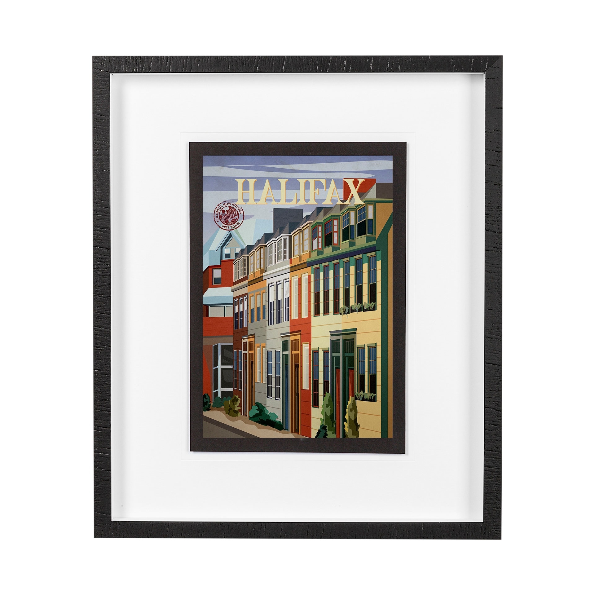 Halifax Go Canada (M) by Mercana Studio a Framed Art Print Matted under Glass