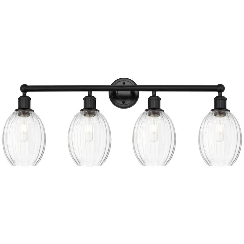 Innovations Lighting Endless Possibilities Edison - Preston - 4 Light 33" Bulb Shade Bath Vanity Light - Clear/Matte Black