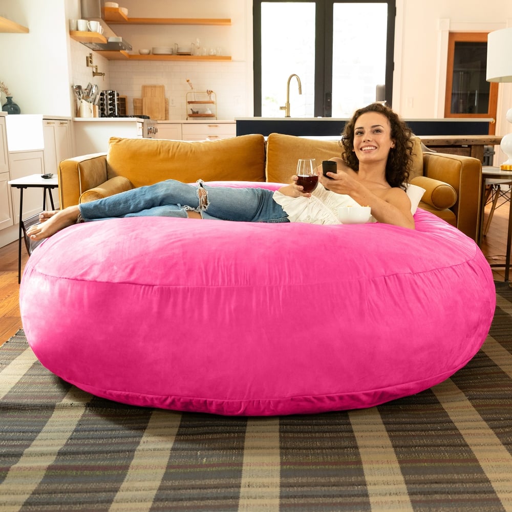 Jaxx 6 Foot Cocoon - 2-in-1 Giant Bean Bag Chair for Adults & Convertible Bean Bag Bed