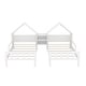 preview thumbnail 28 of 26, Double Twin Size Platform Bed with Nightstand, House-Shape Headboard, Grey