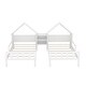 preview thumbnail 10 of 9, White Double Twin Size Pine Platform Bed w/ House-shaped Headboard & a Built-in Nightstand for Bedroom, No Box Spring Required