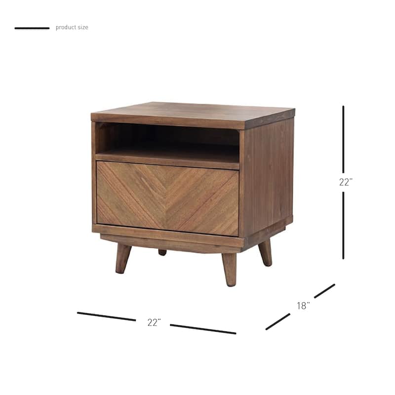 NPD Furniture Piero Chevron Nightstand