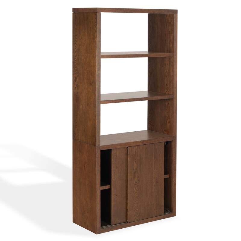SAFAVIEH Couture Elanna Wood 4-Shelf Bookcase - 43"W x 15"D x 76"H