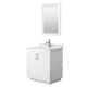 Option White, Nickel Trim, White Carrara Marble Top