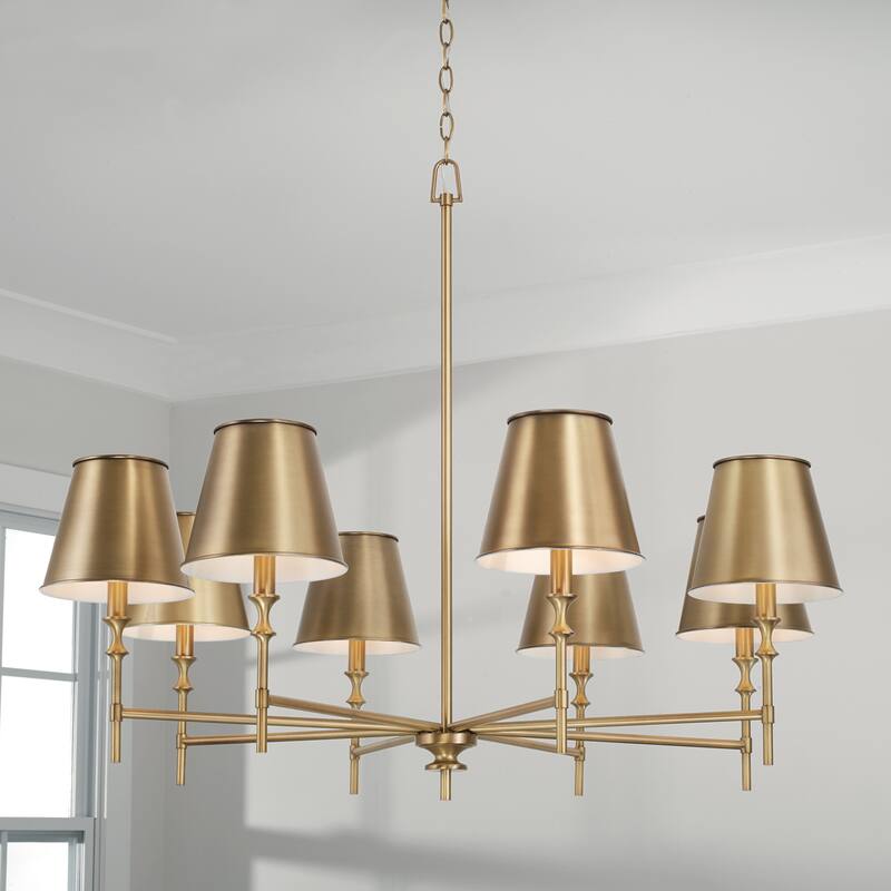 Whitney 8-light Aged Brass Hanging Chandelier