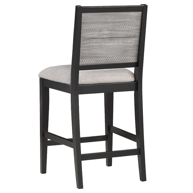 Elodie Wood Counter Chair Grey and Black (Set of 2) - 19.75'' x 21.25'' x 40.75''