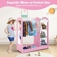 preview thumbnail 2 of 30, Gymax Kids Dress up Storage Hanging Armoire Dresser Costume Closet w/