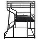 preview thumbnail 8 of 16, Full XL over Twin XL over Queen Size Triple Bunk Bed with Ladders, Black Metal Frame, Industrial Style