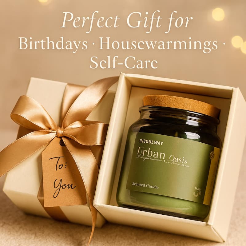 3 Oz Forest Scent Fancy Candle Set of 2 in Green Glass Jar