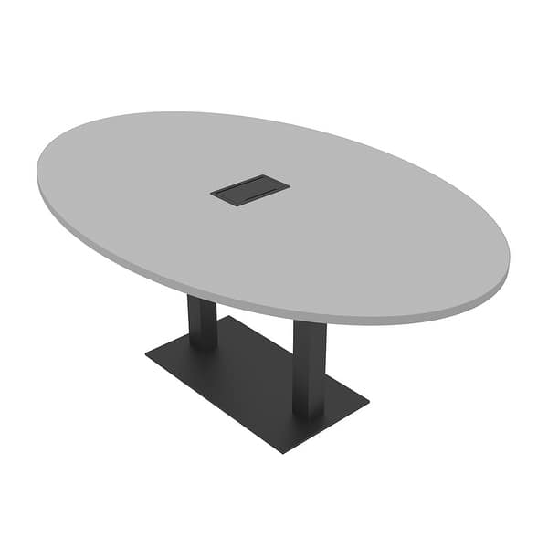 6 Person Arc Boat Conference Table Matte Black Base, 7X4