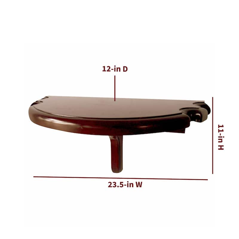 Hathaway Wall-Mounted Premium Half Moon Wall Shelf - Walnut