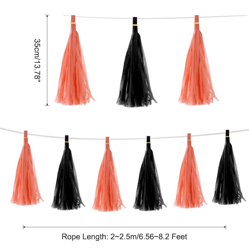 20Pcs Tassel Garland Banner with Rope - Orange,Black