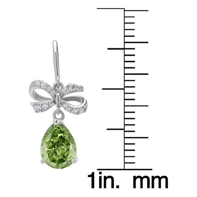 Victoria Townsend .925 Sterling Silver Pear Peridot Drop Earrings