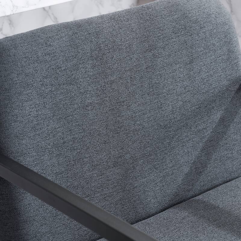 Upholstered Counter Height Bar Stool Set of 2, Armchair with Metal Frame