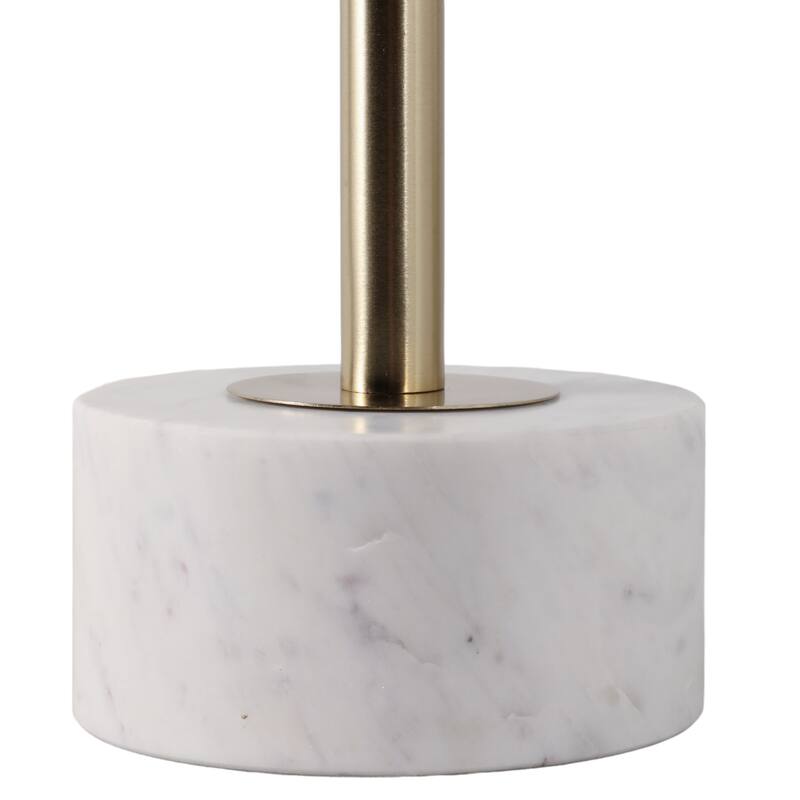 Modern End Table with Marble Top and Aluminum Base - 25" - 24.25"