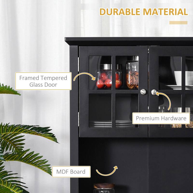 Modern Storage Cabinet with Drawer Adjustable Shelves Anti Tipping Durable MDF for Kitchen and Home - 27" W x 15.75" D x 64.5" H