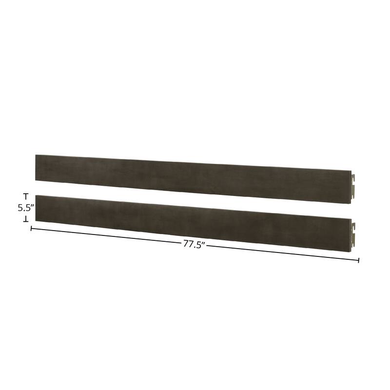 San Mateo Nursery 78" Wide Full Size Bed Rails, Gray