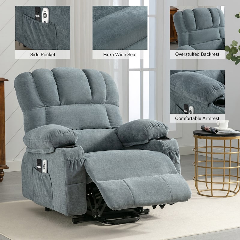 Power Electric Massage Lift Lounge Chair with Heating and Vibration, USB