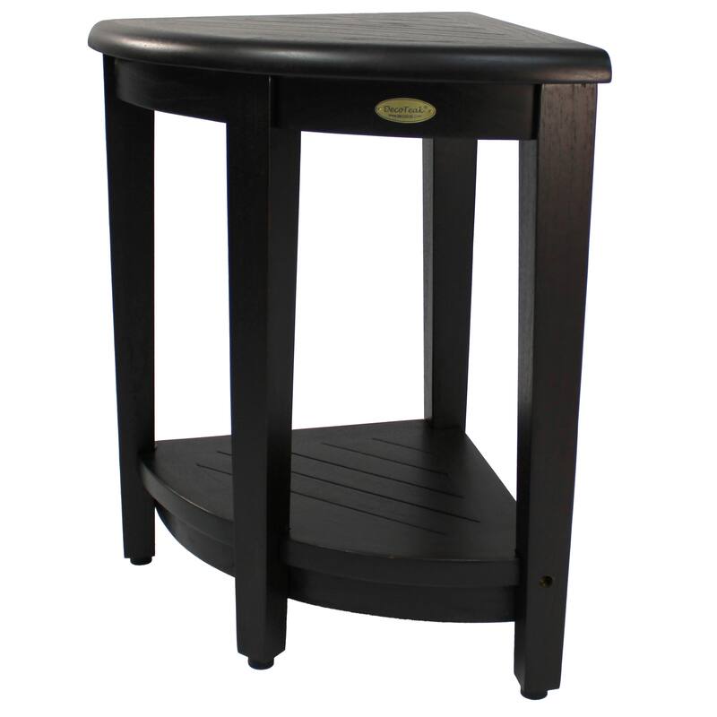 DecoTeak SnazzyCorner Woodland Brown 23" Teak Corner Shower Bench