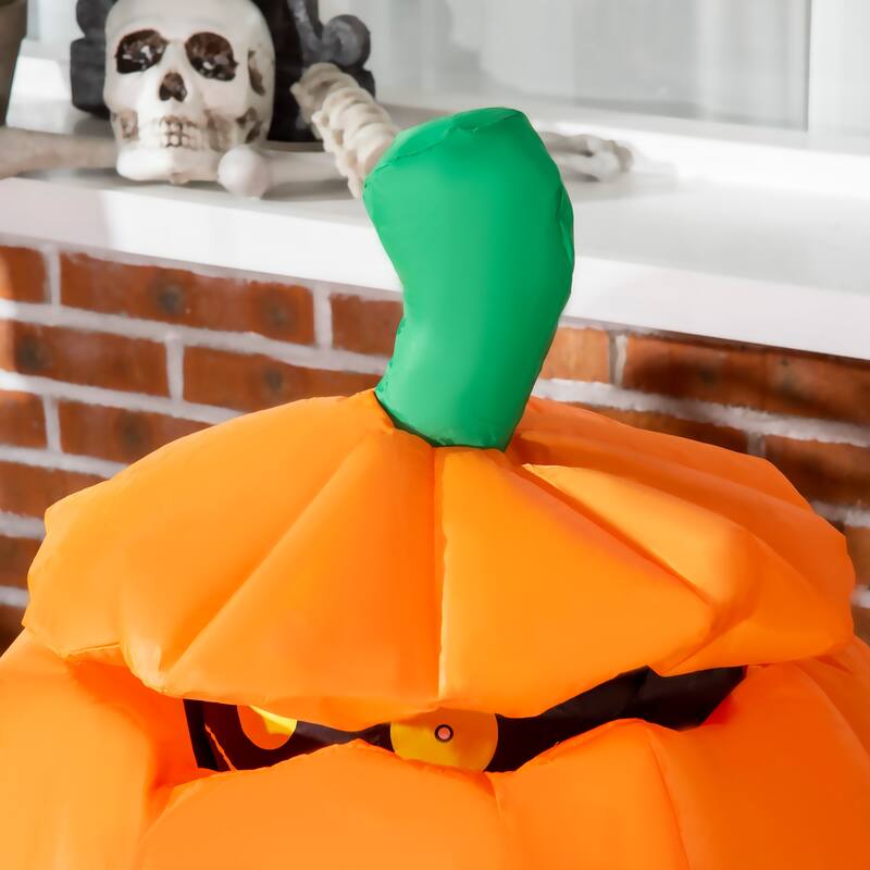 Outsunny 4 ft. Black Cat Halloween Inflatable Pumpkin Halloween Decoration