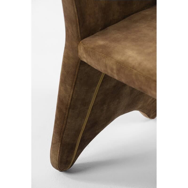 Modrest Ditka Modern Camel Velvet Dining Chair (Set of 2)