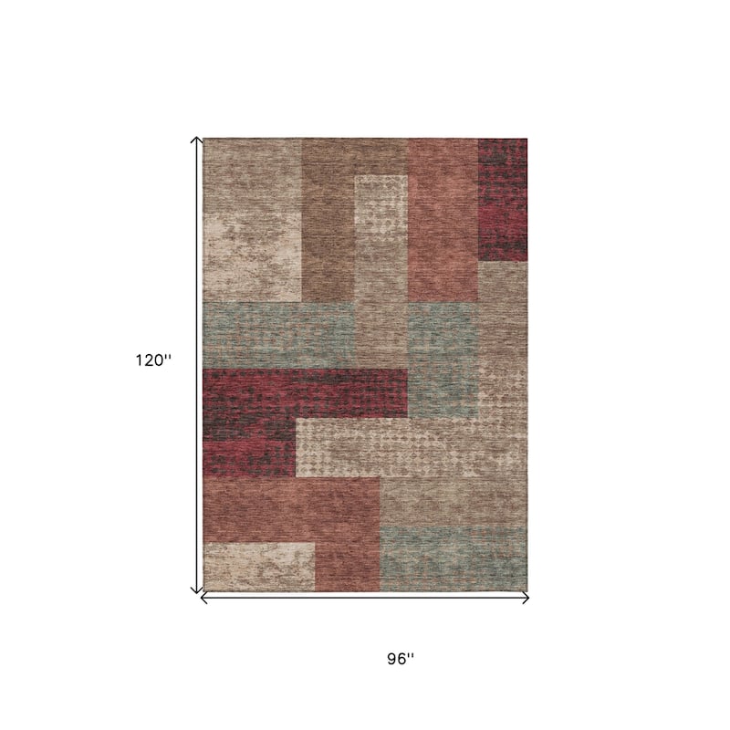 HomeRoots Geometric Transitional Rectangle Outdoor Rug