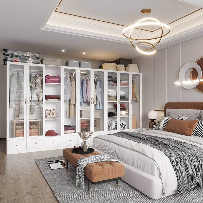 Multi-Piece Wardrobe Set Adaptable Closet Modules Combo Armoires