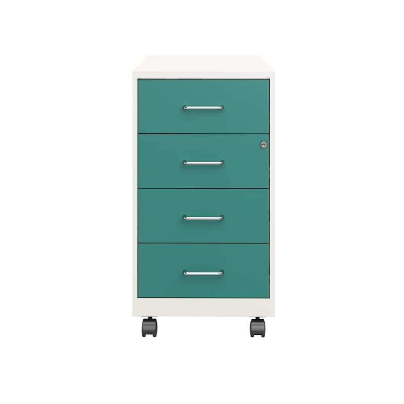 Space Solutions 18" Deep 4-drawer Mobile Organizer Cabinet,Pearl White