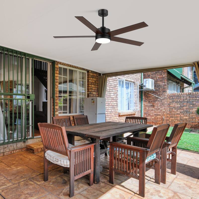 36/42/52/56/72/84-Inch Reversible 3/5/9-Blade Integrated LED Ceiling Fan with Light Remote