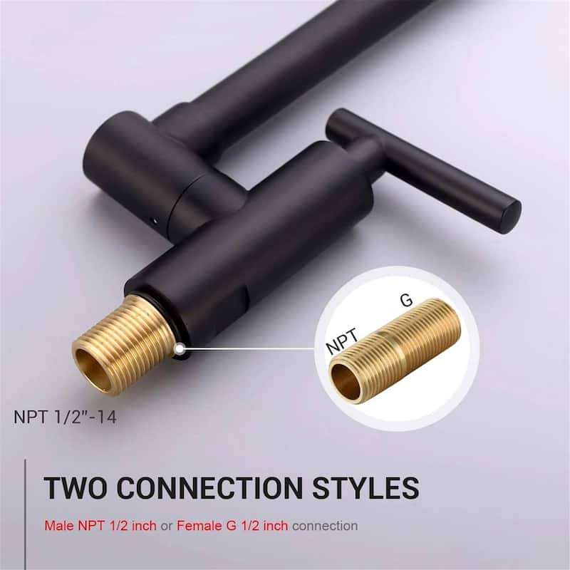 Pot Filler Faucet Wall Mount Folding Kitchen Sink Faucet Double Joint Swing Arm Articulating Commercial Double Handle Taps