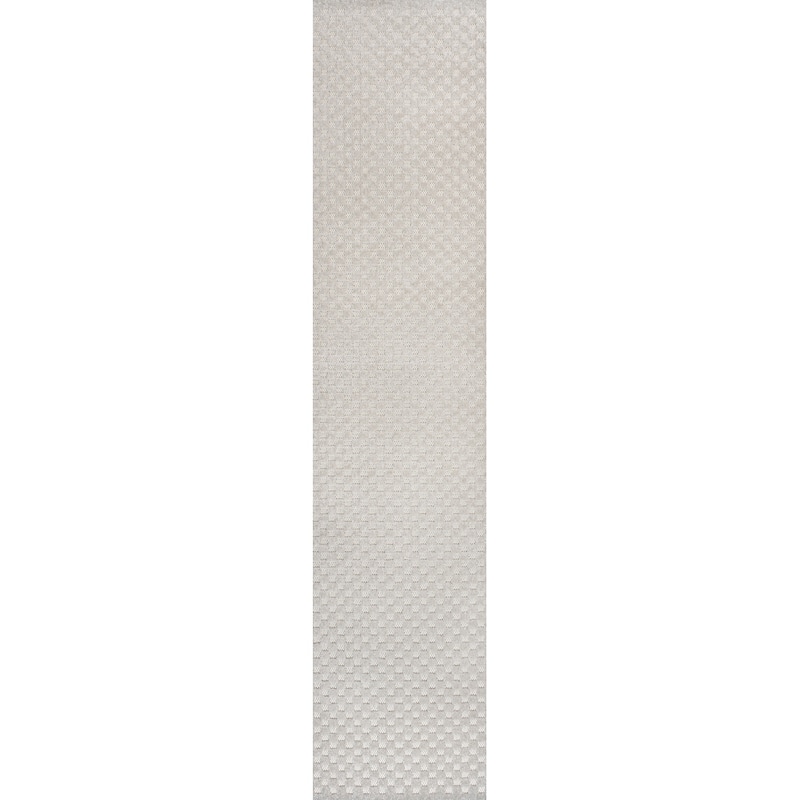 JONATHAN Y Sofia High-Low Modern Minimalist Checkered Monotone Ivory/Cream Indoor/Outdoor Rug - 2 X 8 - Ivory/Cream