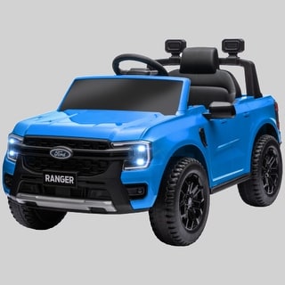 Licensed 12V Ford Ranger Kids Electric Ride-On Truck, Parental Remote, LED Lights, Toy Storage