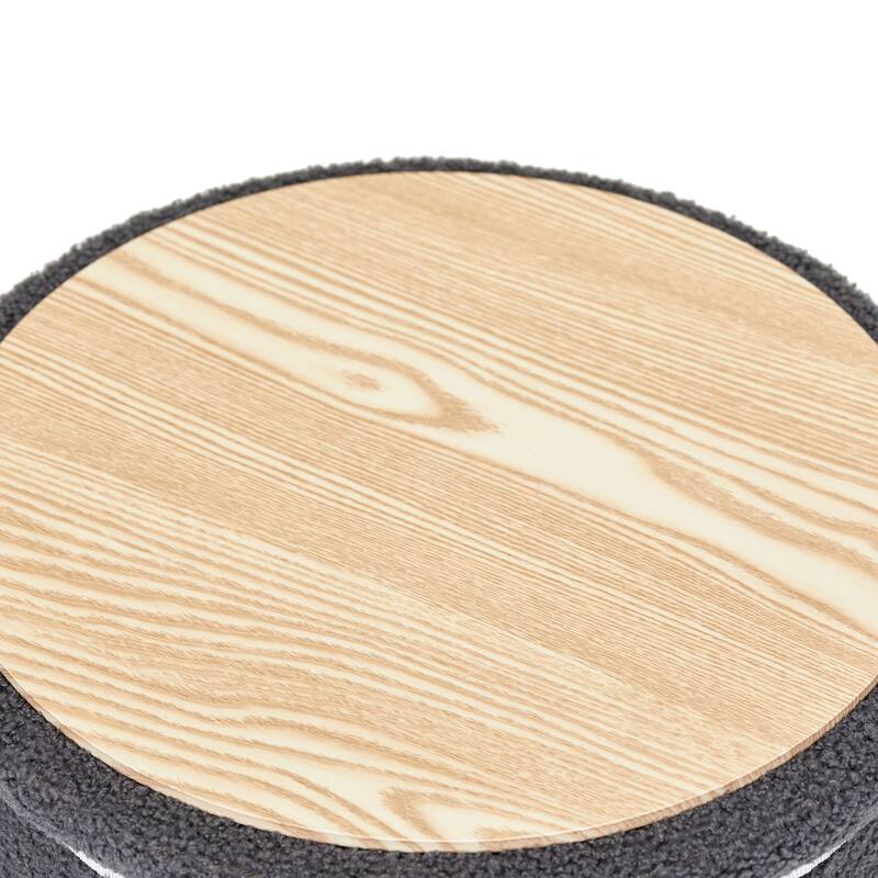 Aria Home Teddy Fabric Ottoman Coffee Table with Hidden Storage